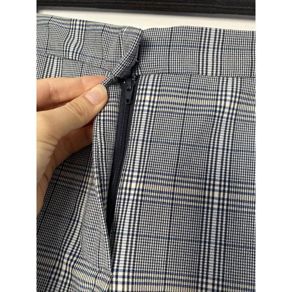NWT Zara Basic Gray Checkered Plaid Trousers Elas… - image 4